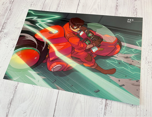 kaneda on his iconic bike. from the manga and movie akira. drawn by edwin huang