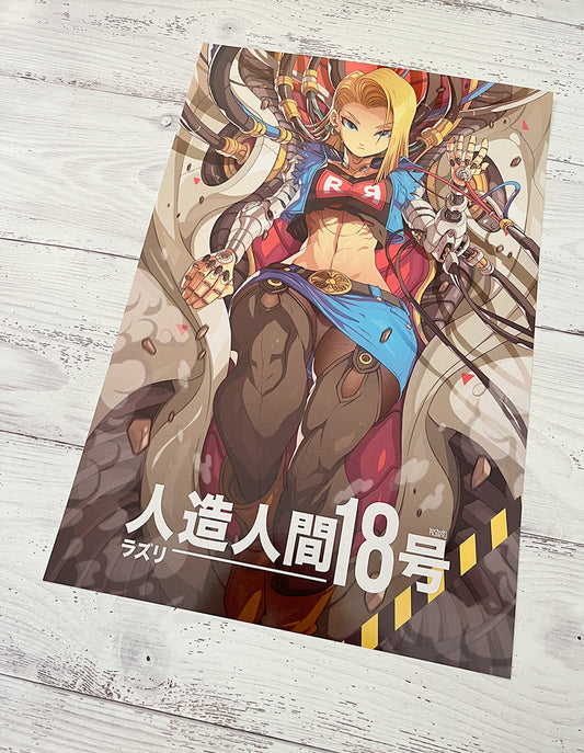 Android 18 from the dragon ball z series. drawn by edwin huang