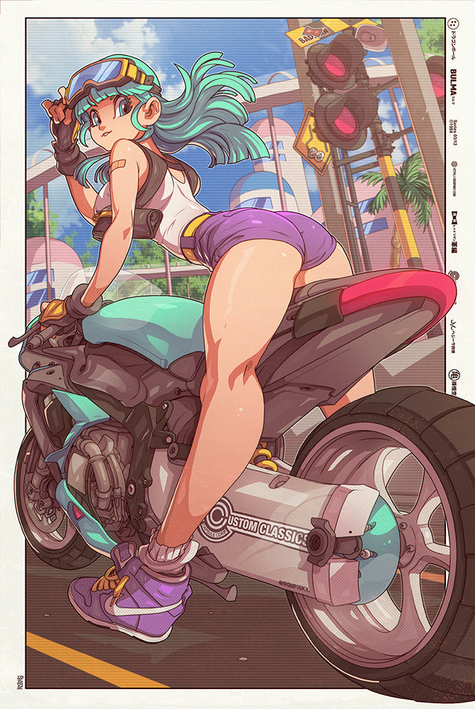 bulma on motorcycle by edwin huang
