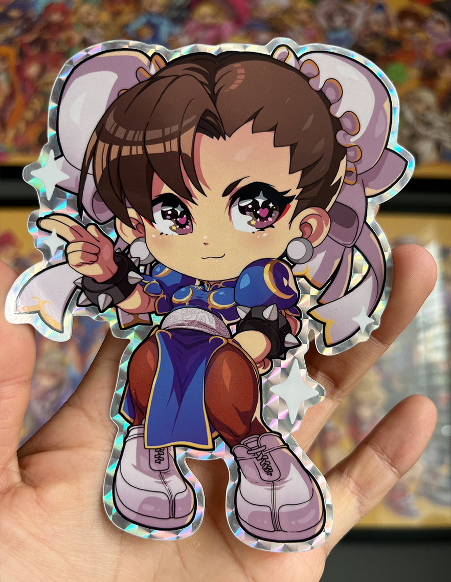 Chibi Pack (3 Pack) Prismatic Holographic Vinyl Die Cut Sticker Collection