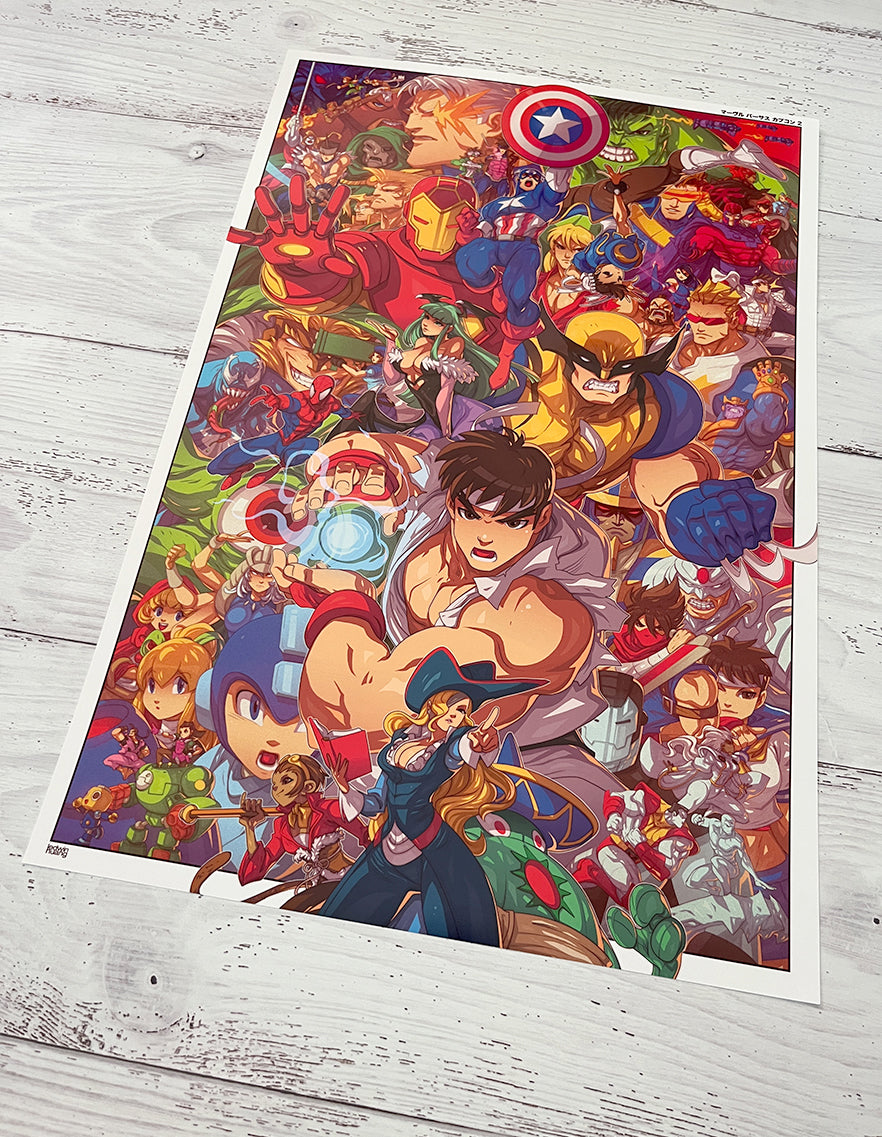 marvel vs capcom 2 print by edwin huang