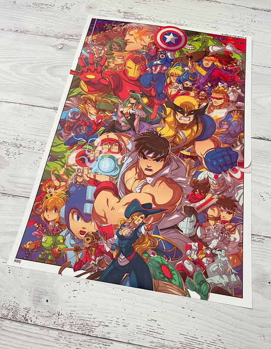 marvel vs capcom 2 print by edwin huang