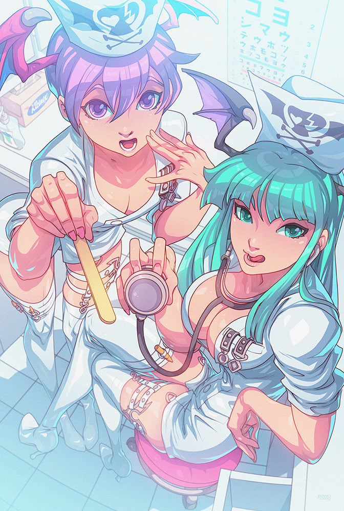 morrigan and lilith from darkstalkers by edwin huang
