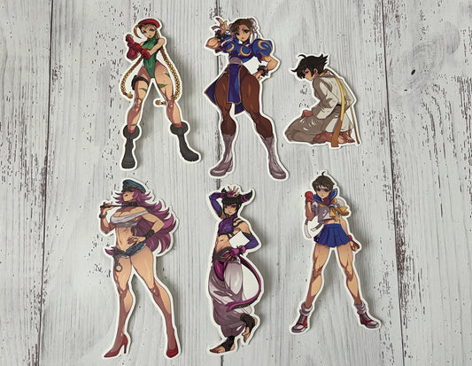 chun li cammy juri street fighter stickers by edwin huang