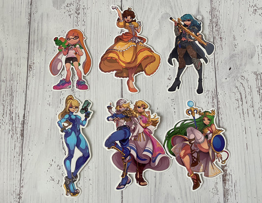 zero suit samus zelda smash bros stickers by edwin huang