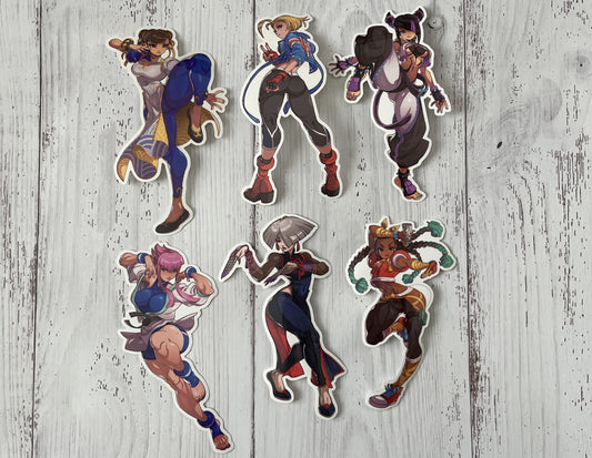 chun li cammy white juri han street fighter 6 stickers by edwin huang
