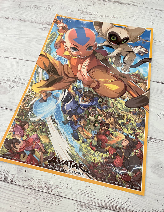 ang and co from avatar the last airbender. illustrated by edwin huang