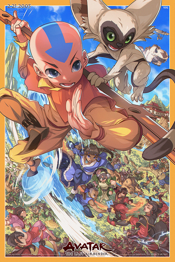 ang and co from avatar the last airbender. illustrated by edwin huang